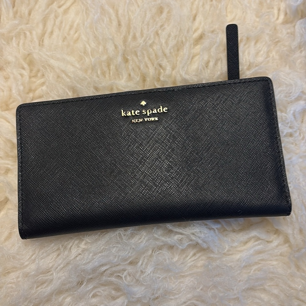 Kate Spade New York 2 piece. Sparkle Stripe Bag and Slim Black Matching Wallet. - Picture 8 of 17